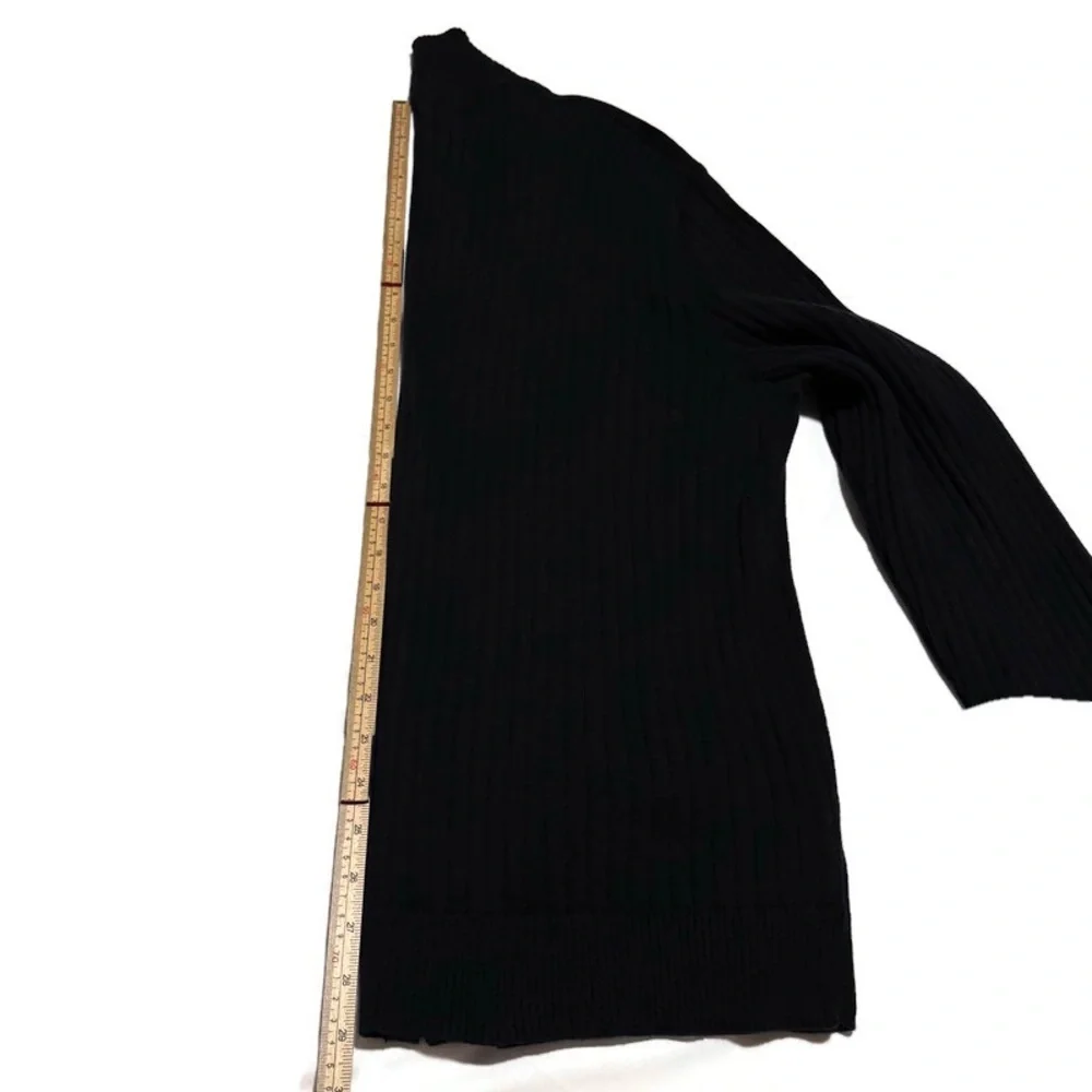 ALFANI RIBBED FULL ZIP BLACK COTTON MEN’S CARDIGAN SWEATER